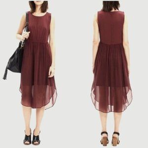 Madewell Lakeshore Silk Sleeveless Midi Dress Gray Size 4.